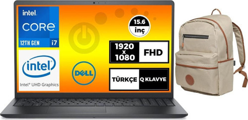 Vostro 3520 i7-1255U 32GB 1TB SSD 15.6" W11P Dizüstü Bilgisayar N5305PVNB3520U 033 + Çanta
