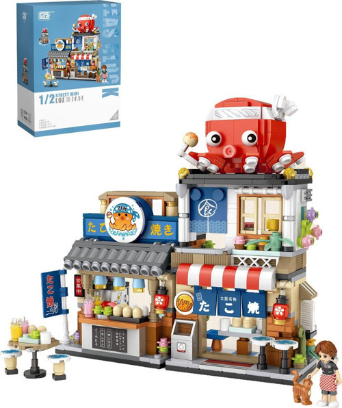LOZ Street Mini Serisi Ahtapot Dükkanı -LZ1218 (722 Parça) Oyuncak Yapım Seti