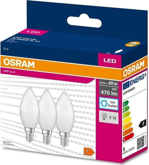 4,9 Watt E-14 Ince Duy 6500K Beyaz Işık Buji Led Ampul 3 Lü Paket
