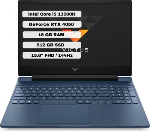 Victus 15-FA1033NT 7N9V2EA-ATSW i5-13500H 16 GB 512 GB SSD RTX4050 15.6" Full HD Win11 Pro Gaming Laptop