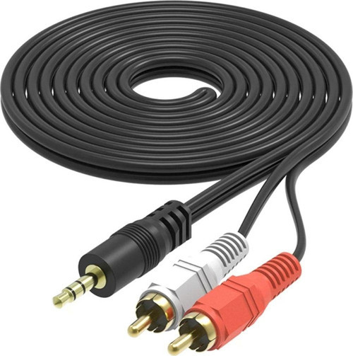 3 Mt Stereo Lale Kablo Ses Sistemi Kablosu Aux Rca 3M Stereo 2 Rca Erkek Kablo 3.5 Mm