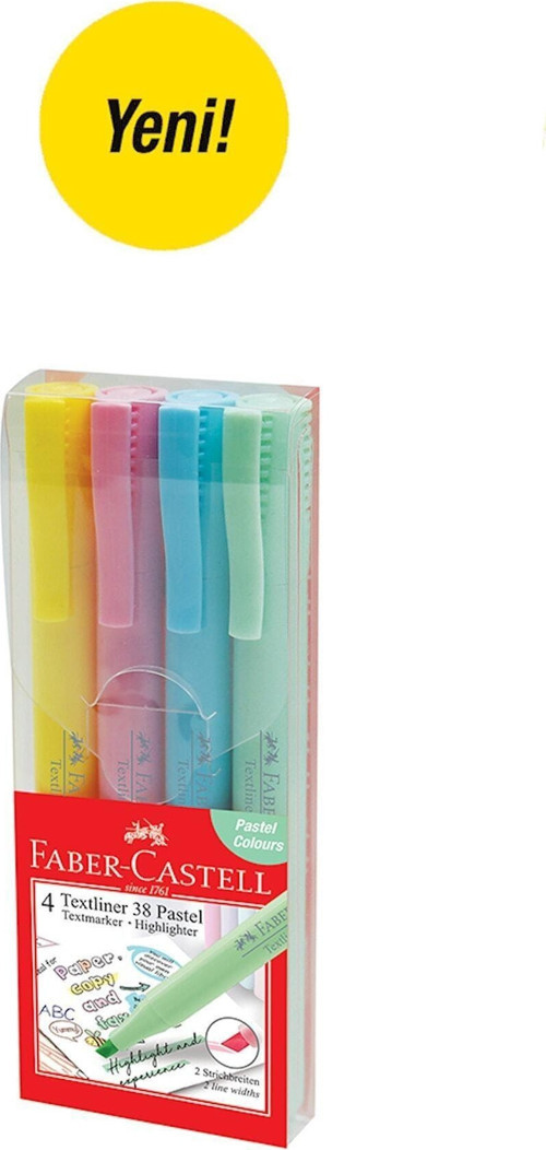 Pastel Fosforlu Kalem 38 4Lü Poşet