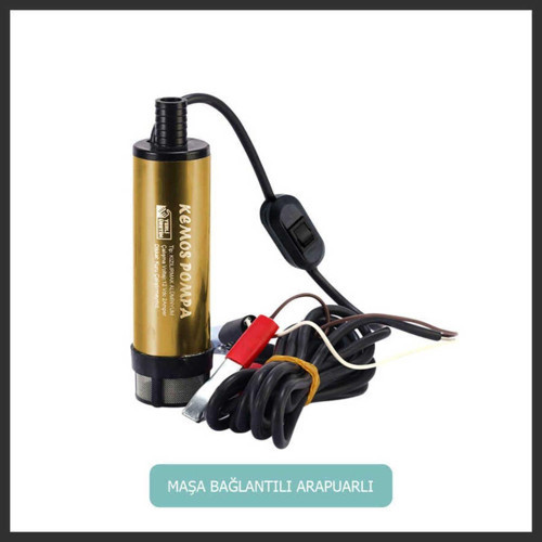 Delice 12 Volt Alüminyum Dalgıç Tipi Sıvı Aktarma Pompası (Filtreli+Arapuar)