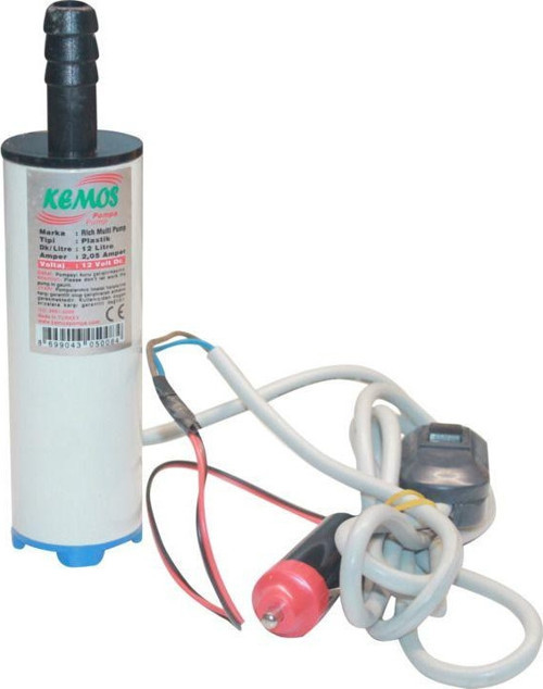 Rich 12 Volt Plastik Dalgıç Tipi Sıvı Aktarma Pompası(Arapuar + Çakmaklık)