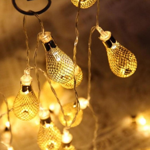 Metal Armut Şeklinde Delikli Metal Aydınlatma Şerit Pilli Led Işık 4 Metre