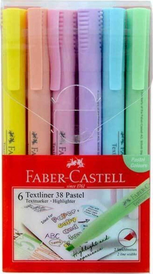 6'Lı Poşet Fosforlu Kalem 38 Pastel