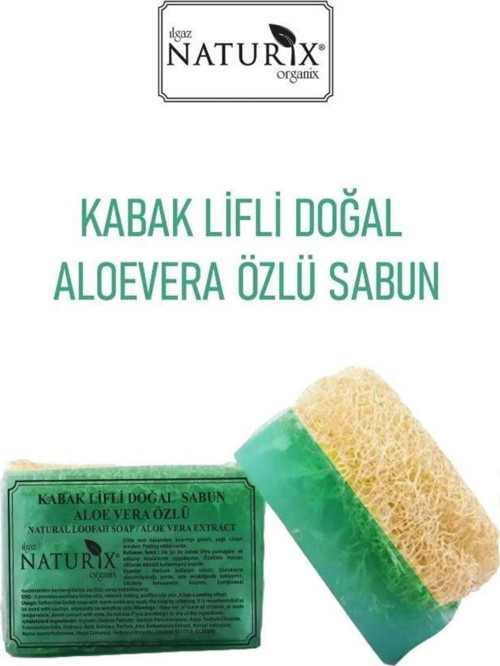 Doğal Kabak Lifli Aloe Vera Özlü Sabun Kuru Ciltler Için Nemlendirici Natural