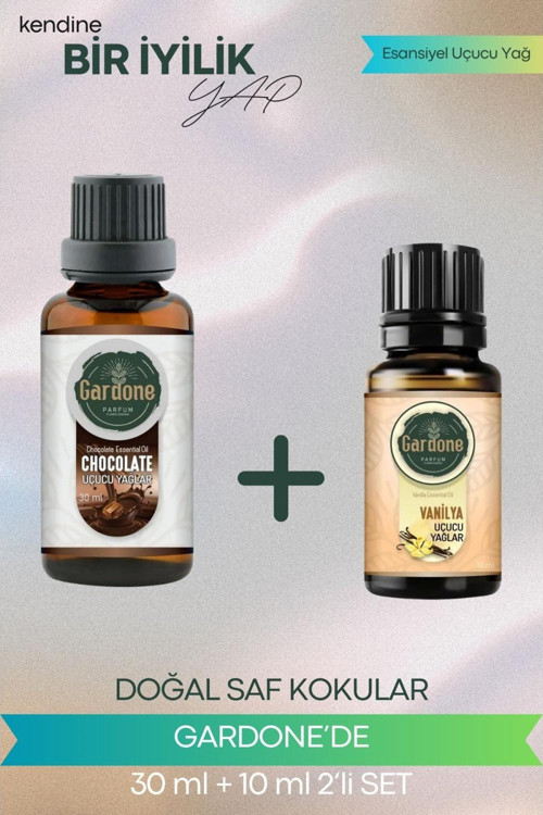 Çikolata 30 ml + Vanilya 10 ml (Oda Kokusu Aroma Terapi Buhurdanlık/Difüzör Yağı) Set 2 Adet