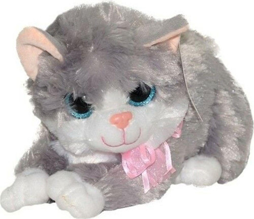 Newayer Çocuk Peluş Gri Pilli Miyavlayan Sesli Kedi 25cm