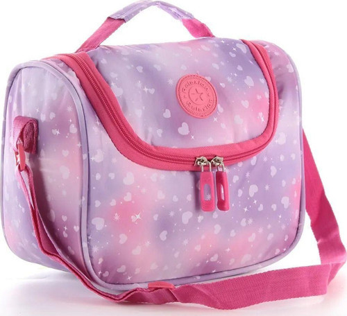 Muggle Kalp Desenli Koleksiyonu Pembe Çocuk Termoslu Beslenme Çantası Mu-3325