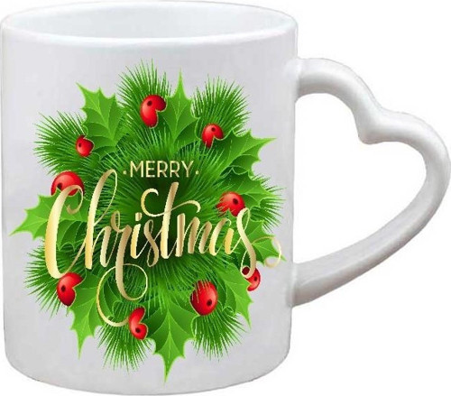Kişiye Özel Yılbaşı Noel Merry Christmas Yeni Yıl Hediye Kalp Kulp Baskılı Kupa Bardak