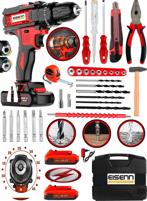 Germany 45 Kademe Torq Best Pro 398 Wf 20 Ah Çift Akülü Vidalama Şarjlı Matkap 37 Pcs Komple Set
