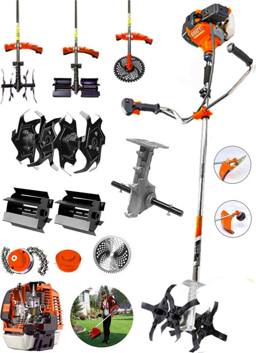 Alman V9-990 Pro 20 Hp Yan Tipi Ot Çim Çalı Biçme Tırpanı Toprak Eşeleme Akrobat Çapa Aparatı