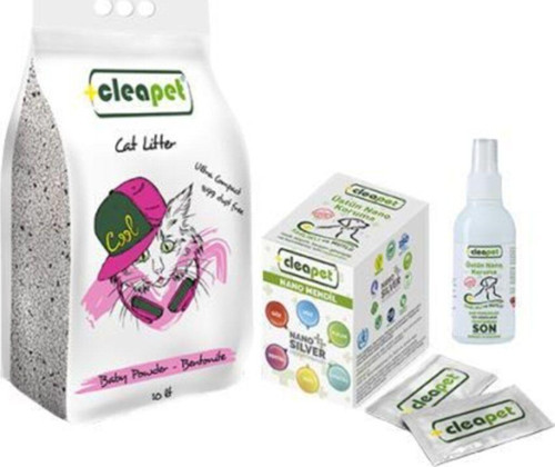 Kedi Kumu 10Lt Pudralı+1 Nano Mendil+1 Nano Sprey 150Ml