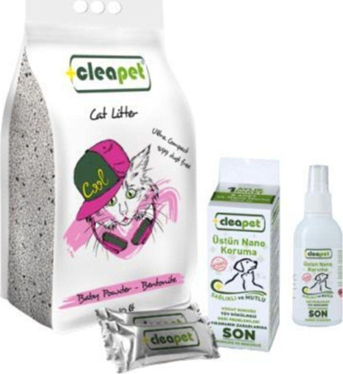 Kedi Kumu 10Lt Pudralı +1 Nano Havlu+1 Nano Sprey 150Ml