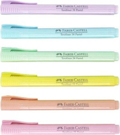 Fosforlu Kalem 38 Pastel Karışık 6'Lı