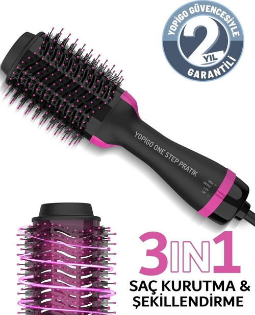 Pratik Tr-01200 Triple Series Saç Şekillendirici Ve Saç Düzleştirici Fön Tarağı Tarak Fırça 1200W