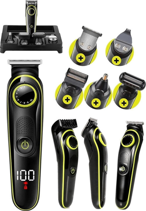 X Go-71 New Pro Turbo Mod 5In1 Saç Sakal Vücut Tıraş Makinesi 5In1 Kablosuz Erkek Tıraş Makine Set