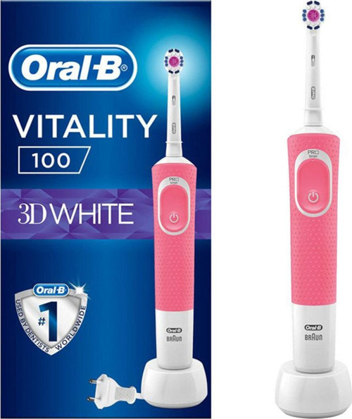 Vitality 100 3D White Pembe Şarj Edilebilir Diş Fırçası