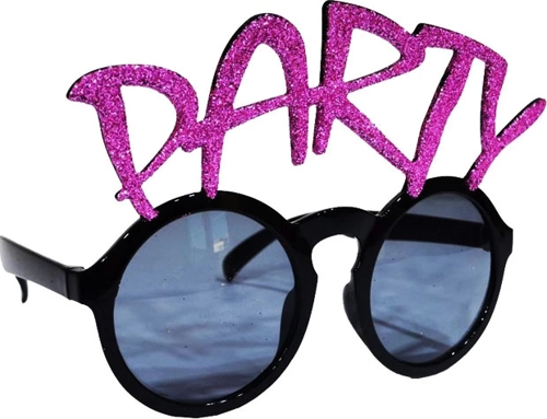 Party Yazılı Fuşya Renk Parti Gözlüğü 15x7 Cm
