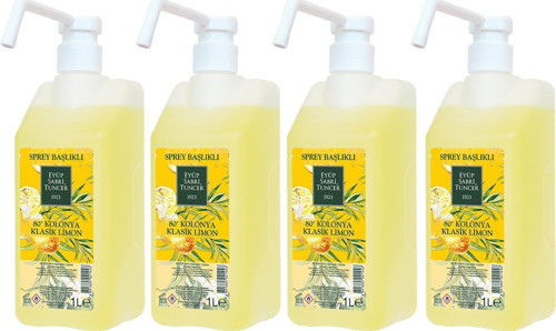 Klasik Limon Kolonyası Sprey Başlıklı 1 lt x 4 Adet