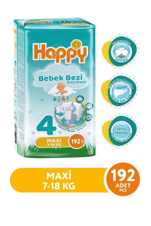 Bebek Bezi 4 No Maxi (7-18kg) 192 li