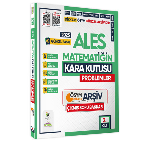 2025 ALES Matematik Kara Kutu 2.Cilt PROBLEMLER ÖSYM Çıkmış Soru Bankası Video/PDF Çözümlü