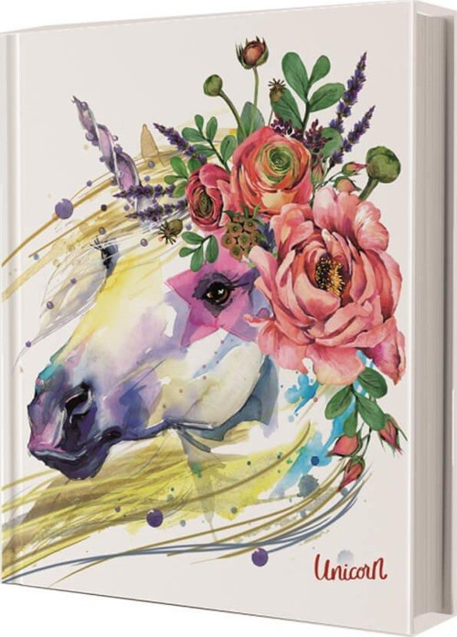 Unicorn Flower Çizgili Defter 14x20 cm 96 Yaprak 64624-1