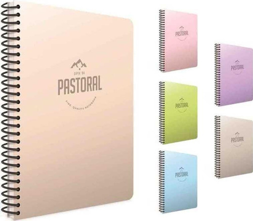 Defter Pastoral Spiralli Plastik Kapak 17x24 cm 60 Yaprak Kareli