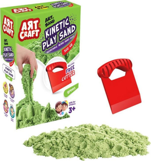 03687 Aksesuarlı Yeşil Kinetik Oyun Kumu 500 Gr -Dede