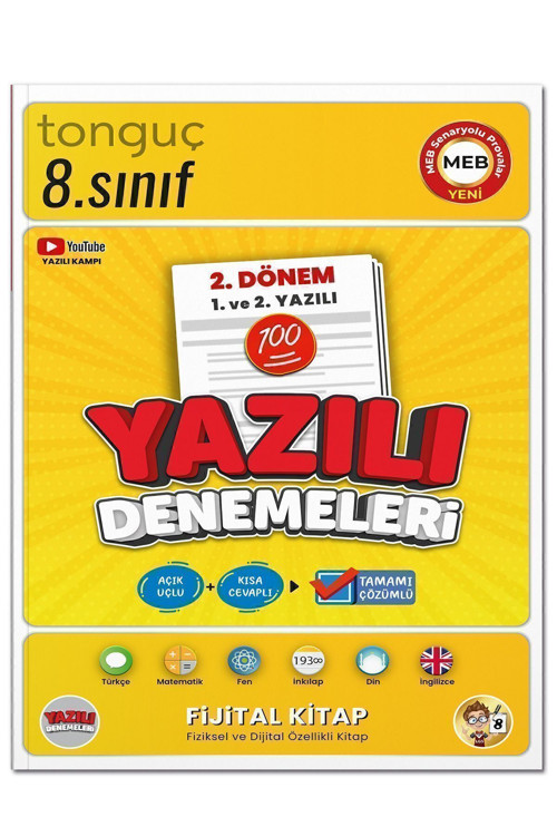 Tonguç Yayınları 8. Sınıf Yazılı Denemeleri 2. Dönem 1 Ve 2. Yazılı