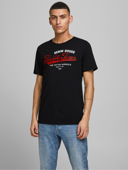 Jjelogo Tee Ss O-Neck 2 C Siyah Erkek T-Shirt 101069391