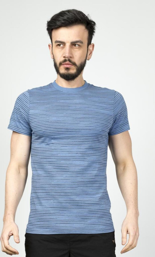 Bisiklet Yaka Çizgili Erkek Tişört Cdr 4014