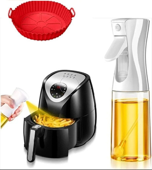 Airfryer Cam Zeytin Yağı Spreyi 210 Ml + 20Cm Pişirme Kağıdı Silikonu