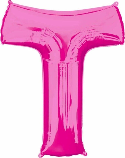 1 Metre Pembe T Harfi Folyo Harf Balon Pembe T Harf Balon Sevgiliye Özel Süsleme