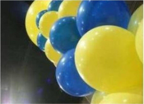 100 Adet Metalik Sedefli Sarı Lacivert Karışık Balon