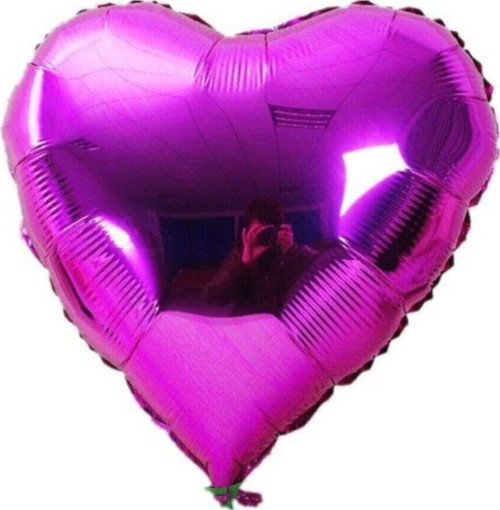 Kalp Balon Folyo Fuşya 60 Cm 24 Inç