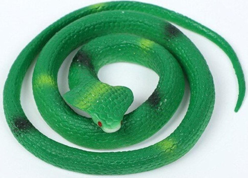 Koyu Yeşil Renk Gerçekçi Kobra Model Silikon Yumuşak Yılan 80 Cm