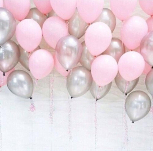 Metalik Sedefli (Pembe -Gümüş Karışık) Uçan Balon 100 Adet