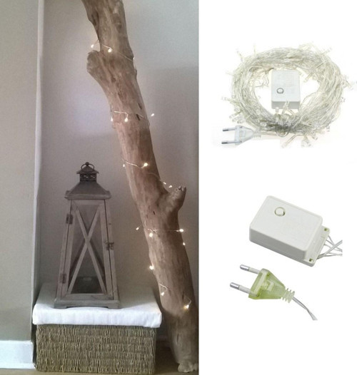 100 Ledli 8 Fonksiyonlu 10 Metre Led Aydınlatma Dekor Lambası (Beyaz) (4741)