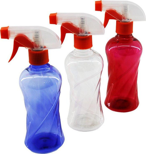 350Ml Renkli Şeffaf Uzun - Plastik - Burgulu Boş Sprey Püskürtücü Şişe (4741)
