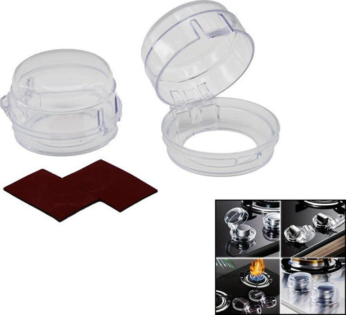 2 Pcs Ocak Düğme Koruyucu Kapak Mika Kristal (4741)