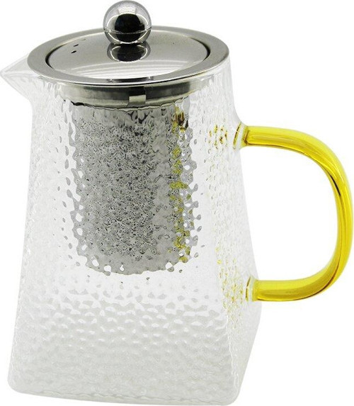 Kare Kabartmalı - Borosilikat Cam Demlik 550Ml (4741)