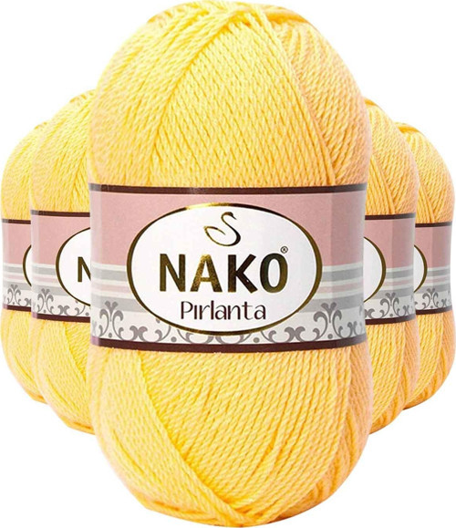 5 Adet Pırlanta Amigurumi El Örgü İpi Yünü Saman Sarı 215