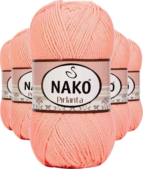 5 Adet Pırlanta Amigurumi El Örgü İpi Yünü Somon 3148