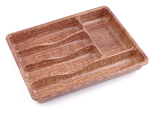 Ahşap Renk - 5 Bölmeli Çekmece İçi Kaşıklık 36X29Cm (4741)