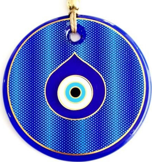Gold Yaldızlı Damla Göz Şekilli Cam Nazar Boncuğu Duvar Süsü