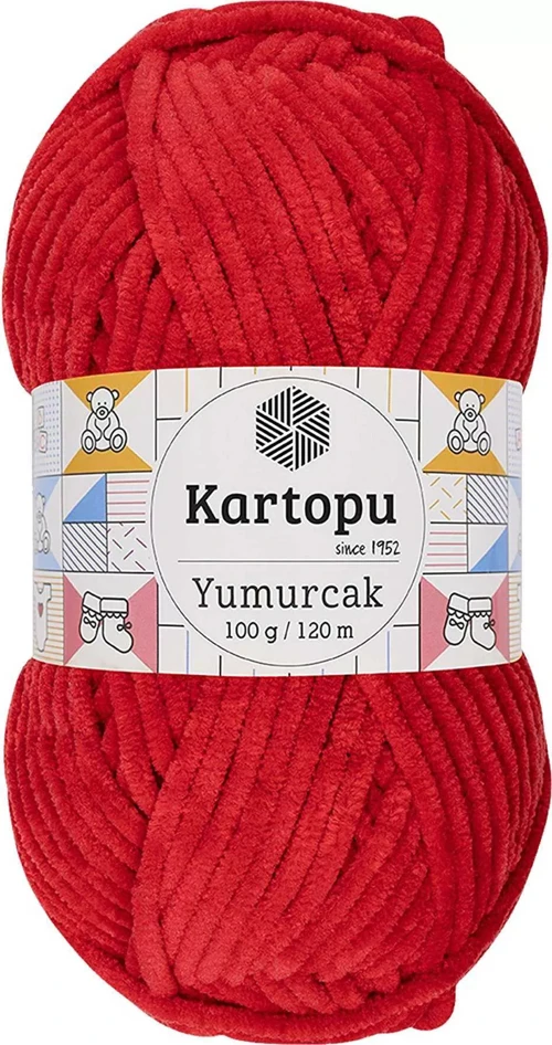 1 Adet Yumurcak Kadife El Örgü İpi Açık Kırmızı K165