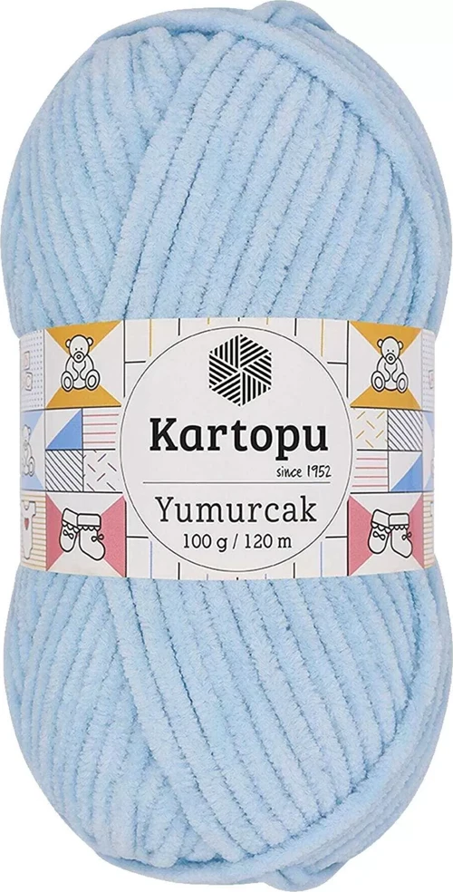 1 Adet Yumurcak Kadife El Örgü İpi Bebe Mavi K523