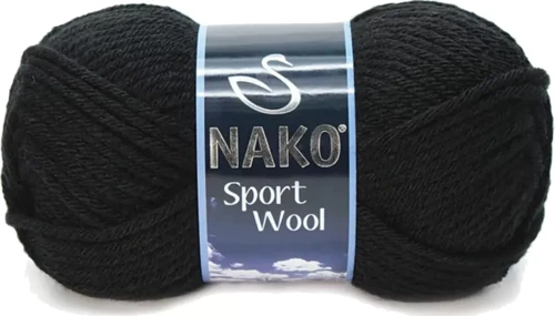 1 Adet Sport Wool Atkı Bere Ceket Yelek Örgü İpi Yünü No: 217 Siyah